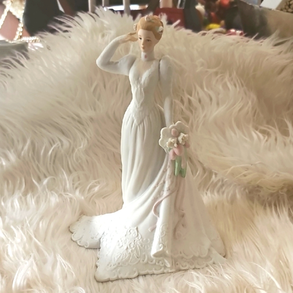 Elegant White Porcelain Bride Figurine